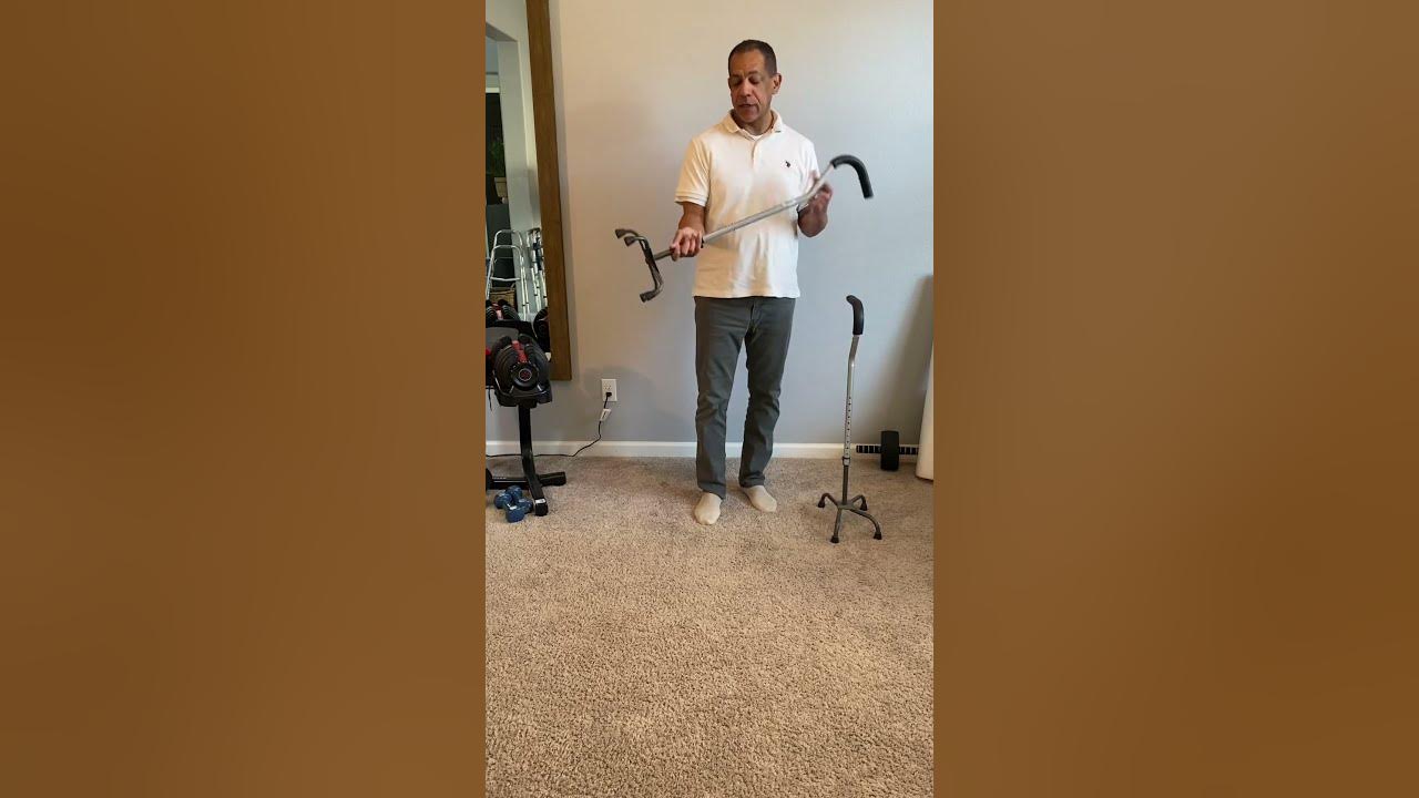 How to adjust a 4 prong cane for the proper hand YouTube