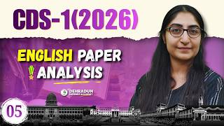 CDS 1 2026 English Paper Analysis | All Questions with Answers | Vocabulary + Grammar | Part 5 |
