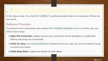 How to Check if OleDbDataReader is Empty?