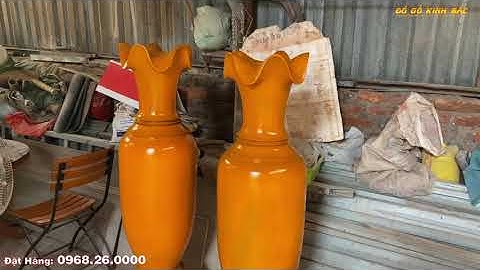 Lục Bình xà cừ 1m5 mẫu trơn sơn theo màu gỗ mít