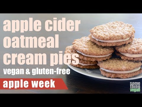 apple cider oatmeal cream pies (vegan & gluten-free) Something Vegan Apple Week
