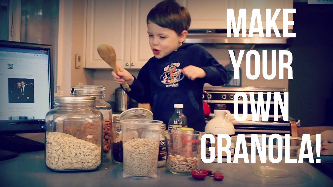 HOW TO MAKE GRANOLA AT HOME... as told by a preschooler [COOKING WITH KELLY]