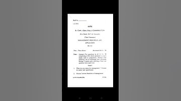 B.com Cdlu Paper Management Semester 3rd 2018 #Shorts