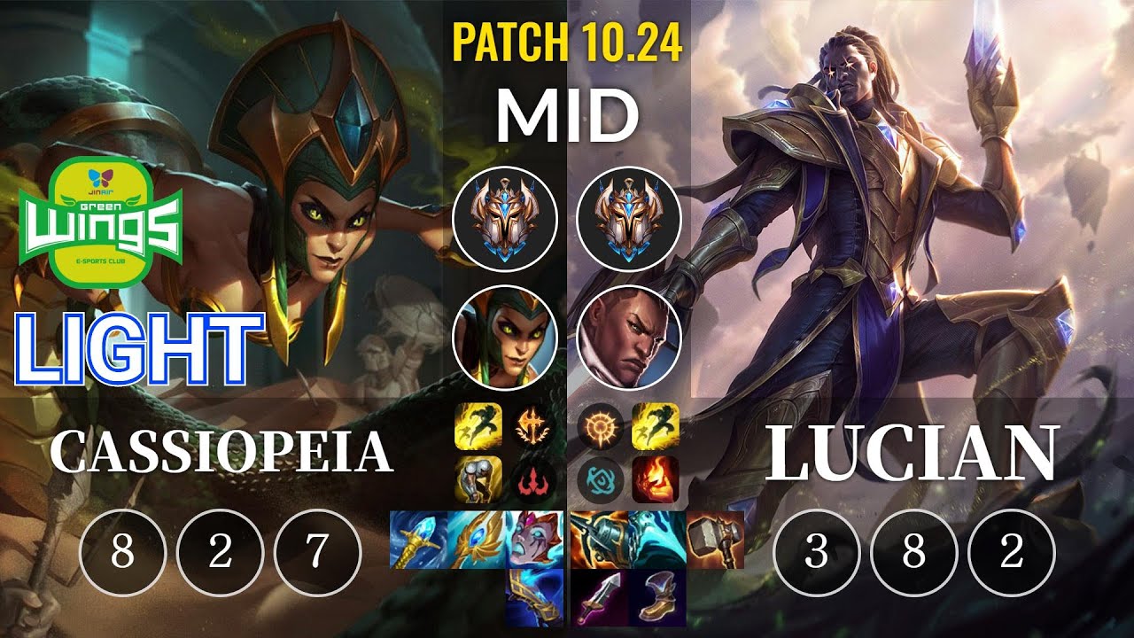 JAG Light Cassiopeia vs Lucian Mid - KR Patch 10.24