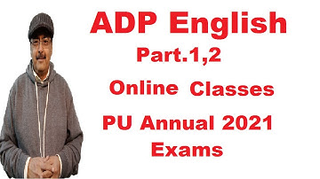 BA ADP English Online Classes for PU Annual 2021 Exams