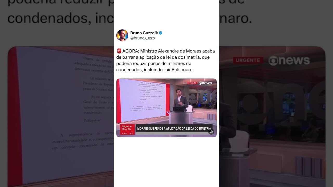 🚨Sem pena reduzida para golpista! Moraes acaba de barrar a aplicação da lei da Dosimetria🚨