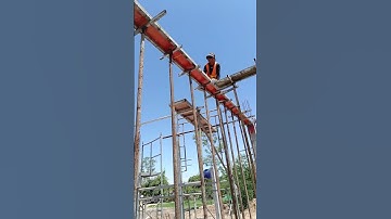 Install formwork for first beam #excavator #column #siteoffice #beam #design #interior