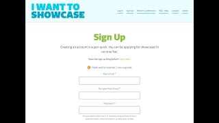 I Want To Showcase Sign Up Tutorial