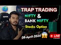 Live market analysis  08 april 2024  option trading  trading optionstrading stockmarket