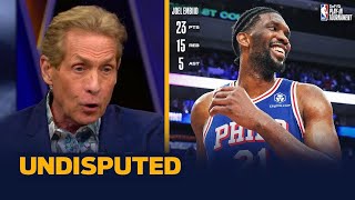 UNDISPUTED | Skip reacts Embiid bullying Butler as 76ers beat Heat 105-104, advancing to face Knicks