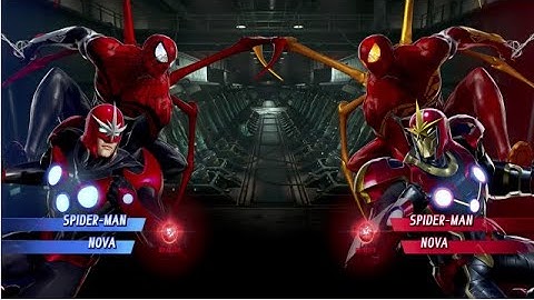 Spider-man and NOVA vs Spider-man (Iron Spider) and NOVA - MARVEL VS. CAPCOM: INFINITE