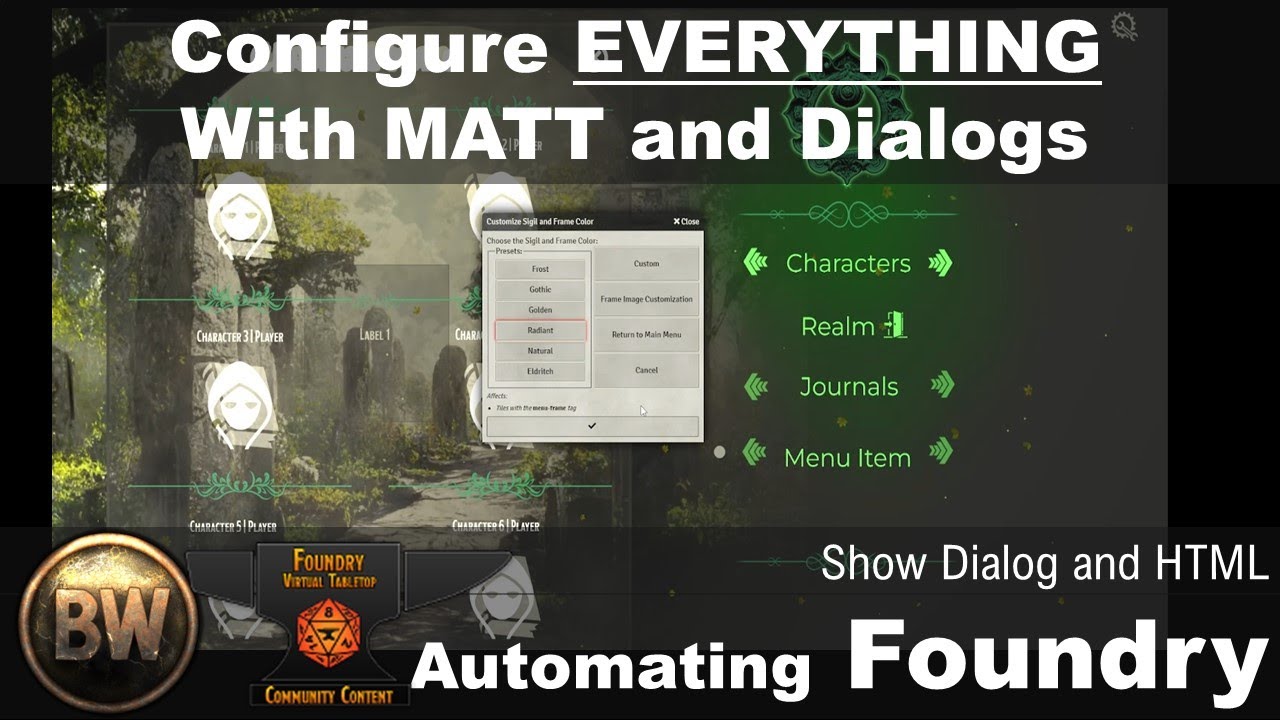 Automating FoundryVTT - Creating Menus and More With Dialogs - YouTube