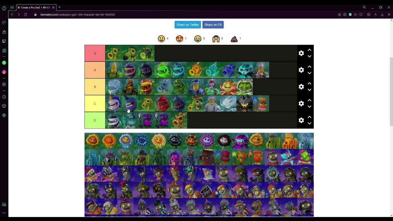 PVZ GW2 TIER LIST YouTube