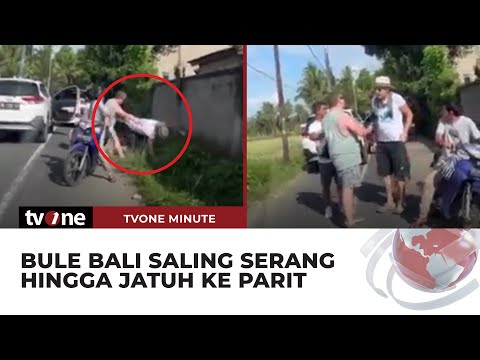 Momen saat Bule Bali Berkelahi di Tengah Jalan Hingga Jatuh ke Parit | tvOne Minute