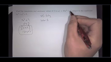 Find the maximum and minimum values of f = 81x^2 + y^2 subject to the constraint 4x^2 + y^2 = 9