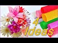 4 ideas how to make flowers from crepe paper