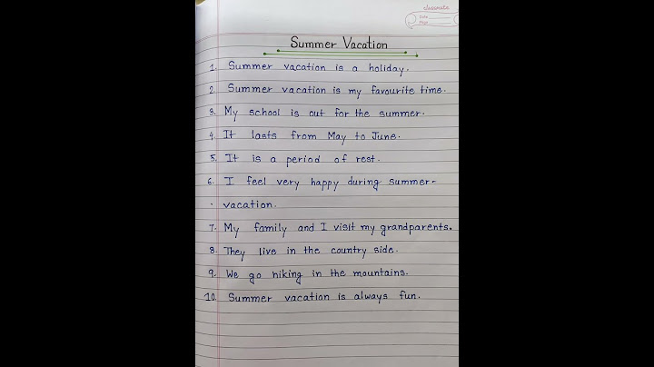 10 Lines Essay On Summer Vacation In English