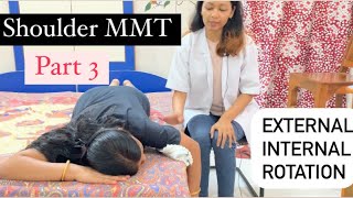 Shoulder MMT | external and internal rotation MMT | manual muscle testing