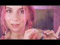 ASMR  - Ear & FACE BRUSHING - I will make you melt .. EAR to EAR WHISPER Close up + breathing sounds