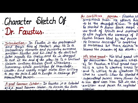 Character sketch of Dr. Faustus | How to write a character sketch | Dr. Faustus character sketch