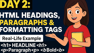Learn HTML Fast – Day 2 | Headings, Paragraphs, b, i, hr with Real-Time Analogy