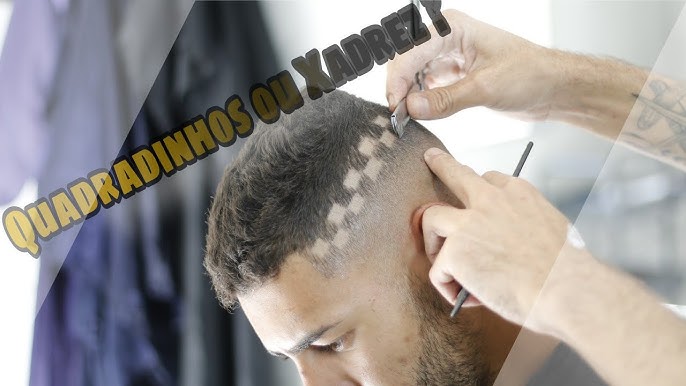 tutorial : como fazer xadrez no cabelo passo a passo#barbearia #desenho # cortes #barbershop 