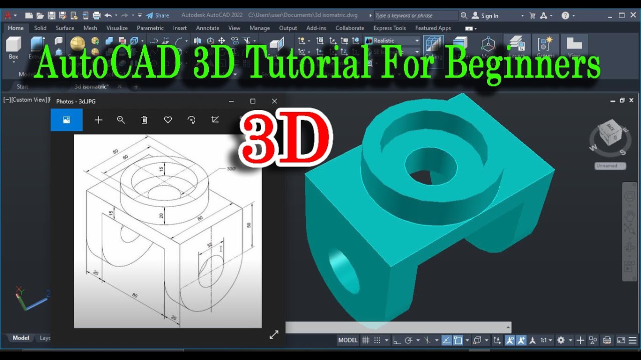 AutoCAD 3D Tutorial for Beginners - YouTube