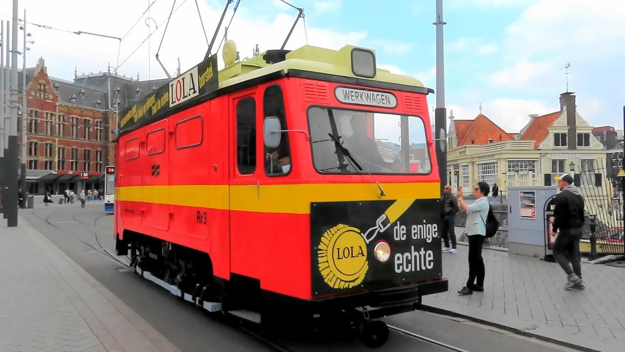 50 jaar EMA:  historische trams in Amsterdam rijden dienstregeling lijn 16