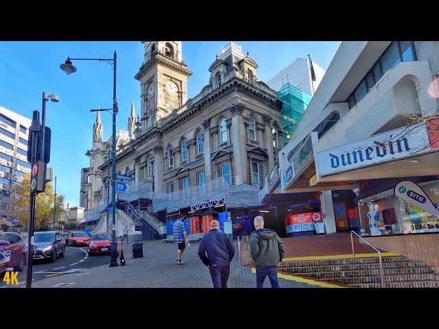 Dunedin New Zealand Walking Tour 4K | City Centre | Winter 2023 | Otago South Island New Zealand class=