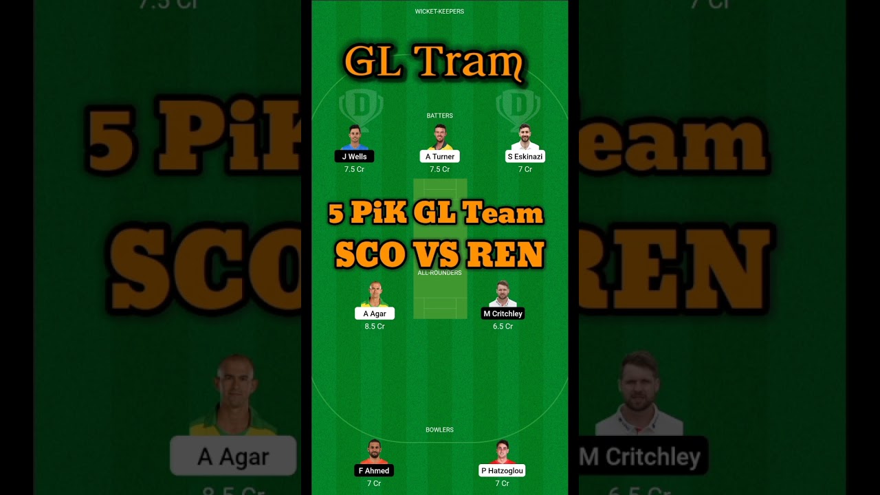 sco vs ren Dream11 prediction.sco vs ren Dream11 Team.sco vs ren Dream11 today match 