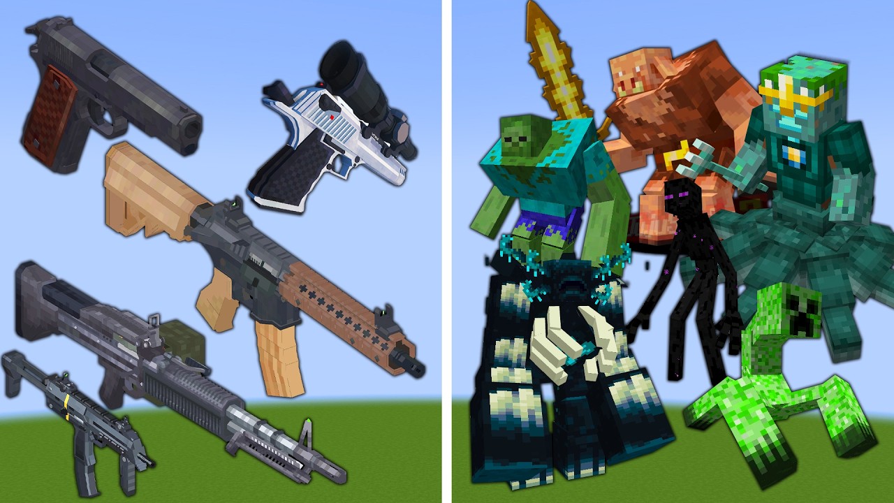 Guns vs Mutant Mobs! 🔫 Minecraft - YouTube