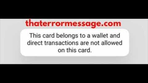 This card belongs to a wallet and direct transactions are not allowed on this card. (Flipkart)
