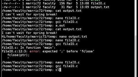 C File IO - writing to a file and reading from a file.