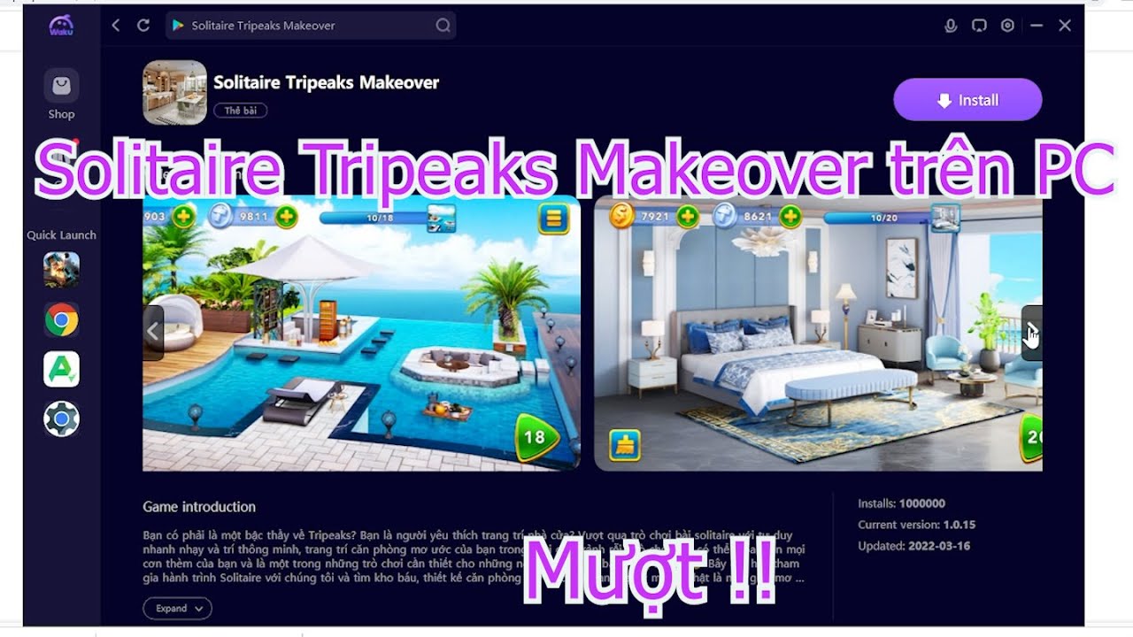 Solitaire Tripeaks Makeover trên PC/ Máy tính – Cách tải cho Laptop Windows mượt nhất