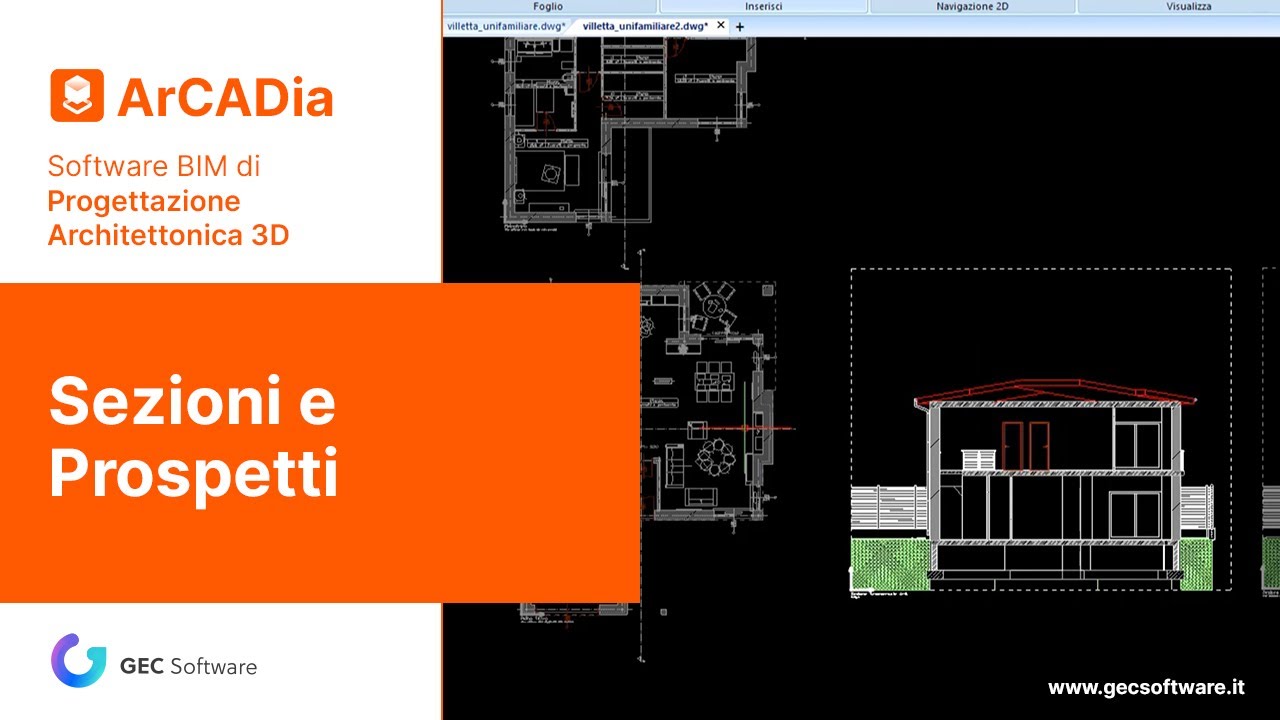 ArCADia BIM - Sezioni e prospetti - YouTube
