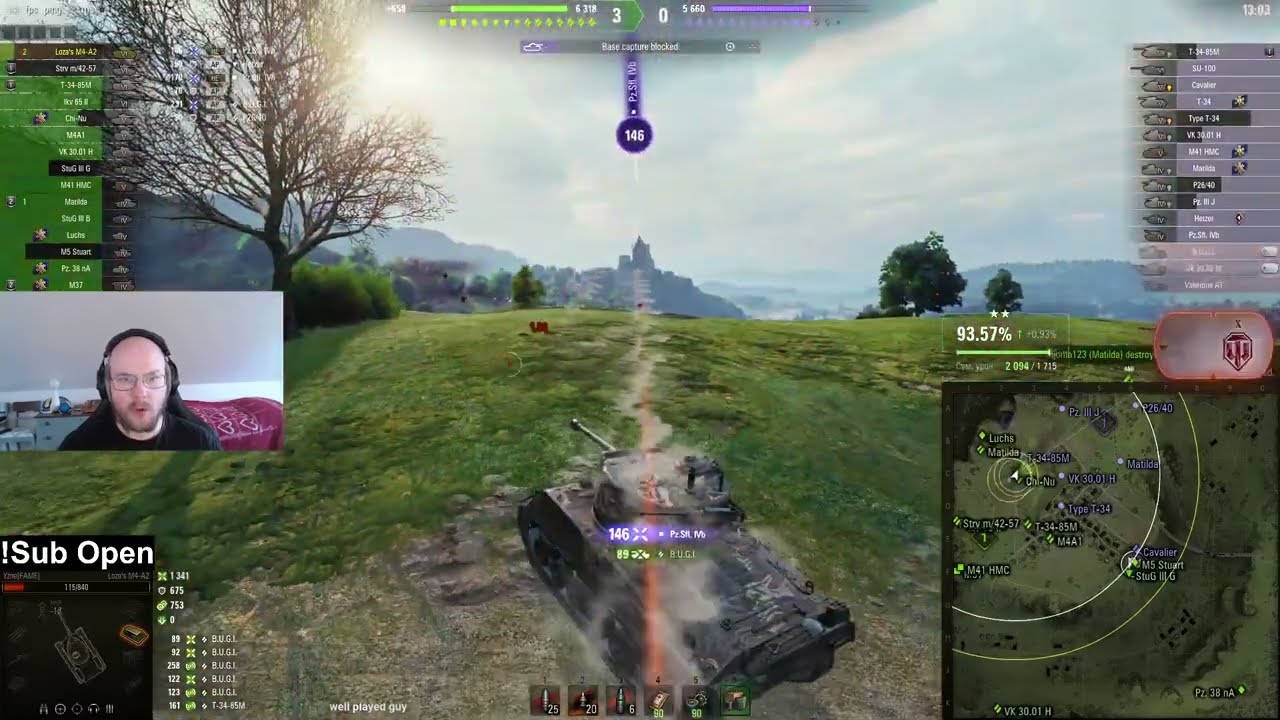 Loza's M4-A2 Sherman - Lose 85% of Your HP But Stay In The Game [Stream Highlight]