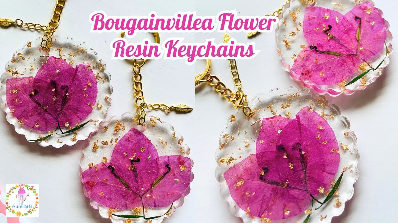 DIY Bougainvillea Flower Resin Keychain | Resin Crafts for Beginners ...