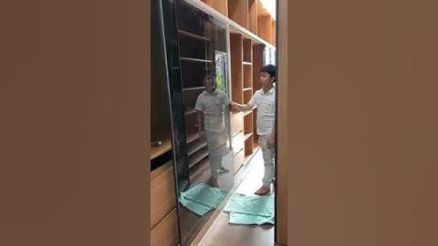 Cửa cánh lùa tủ áo nhôm Slim ray dưới giảm chấn | Housef #shorts