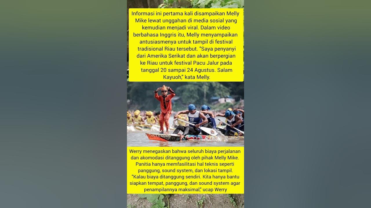Lagunya Dipakai Bocah Pacu Jalur, Penyanyi AS Melly Mike Terbang ke Riau Tanpa Bayaran#mellygoeslaw