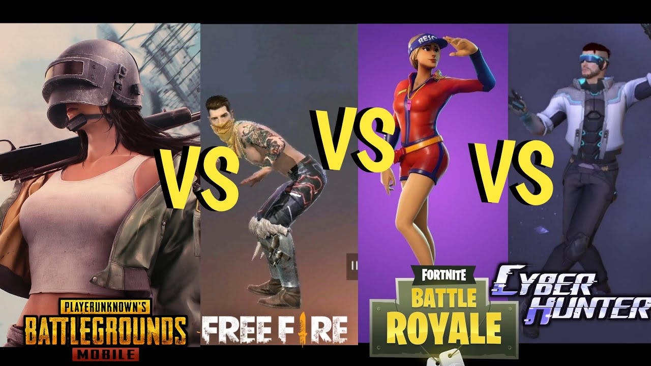 Free Fire Vs Pubg Vs Fortnite Vs Cyber hunter all dances and all emotes #4