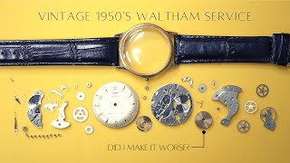 1950&#39;s Waltham vintage watch restoration, did I break it?? Full service 4K