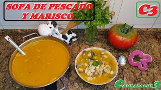 SOPA DE PESCADO Y MARISCO **PARA NAVIDAD**