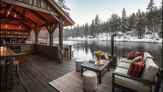 Warm Golden February Morning ☕ Soft Snow & Smooth Jazz Music for