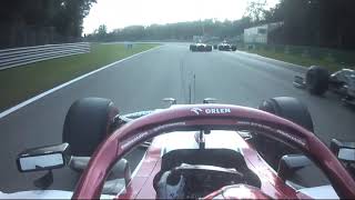 Kimi Räikkönen overtaking all cars in cooling down lap in Italian GP 2020