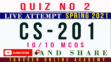 CS201 Quiz 2 Spring 2021 Solution Live Attempt | CS201 – Quiz 2 Spring 2021