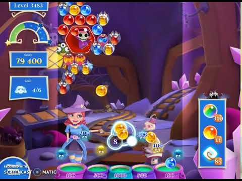 Bubble Witch 2 Saga Level 3483 with no booster & 2 bubbles left