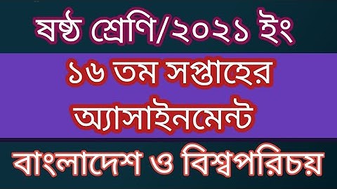 Class 6 ll BGS ll 16th Week ll Assignment Solution.