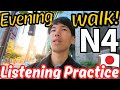 Comprehensible Japanese listening practice: Evening walk in Hakata, Japan! #151