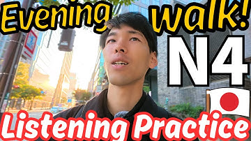 Comprehensible Japanese listening practice: Evening walk in Hakata, Japan! #151