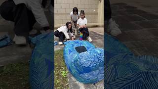 These Girls Turn Everyday Items into Amazing Chairs 😆 #shorts